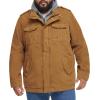 imageLevis Mens Washed Cotton Hooded Military Jacket Regular ampamp Big ampamp Tall SizesWorker BrownSherpa Lined