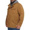 imageLevis Mens Washed Cotton Hooded Military Jacket Regular ampamp Big ampamp Tall SizesWorker BrownSherpa Lined