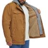 imageLevis Mens Washed Cotton Hooded Military Jacket Regular ampamp Big ampamp Tall SizesWorker BrownSherpa Lined
