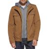 imageLevis Mens Washed Cotton Hooded Military Jacket Regular ampamp Big ampamp Tall SizesWorker BrownSherpa Lined