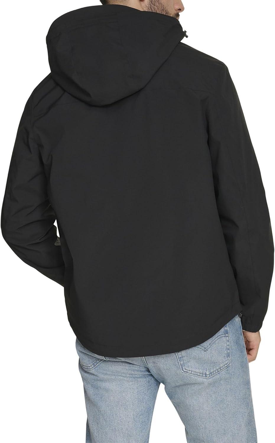 imageLevis Mens Hooded Waterproof Arctic Cloth Rain Jacket Black Medium