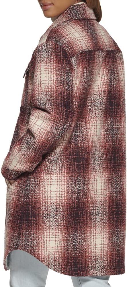 imageLevis Womens Wool Blend Sherpa Lined Long Shacket Standard ampamp Plus SizesBlush Ombre