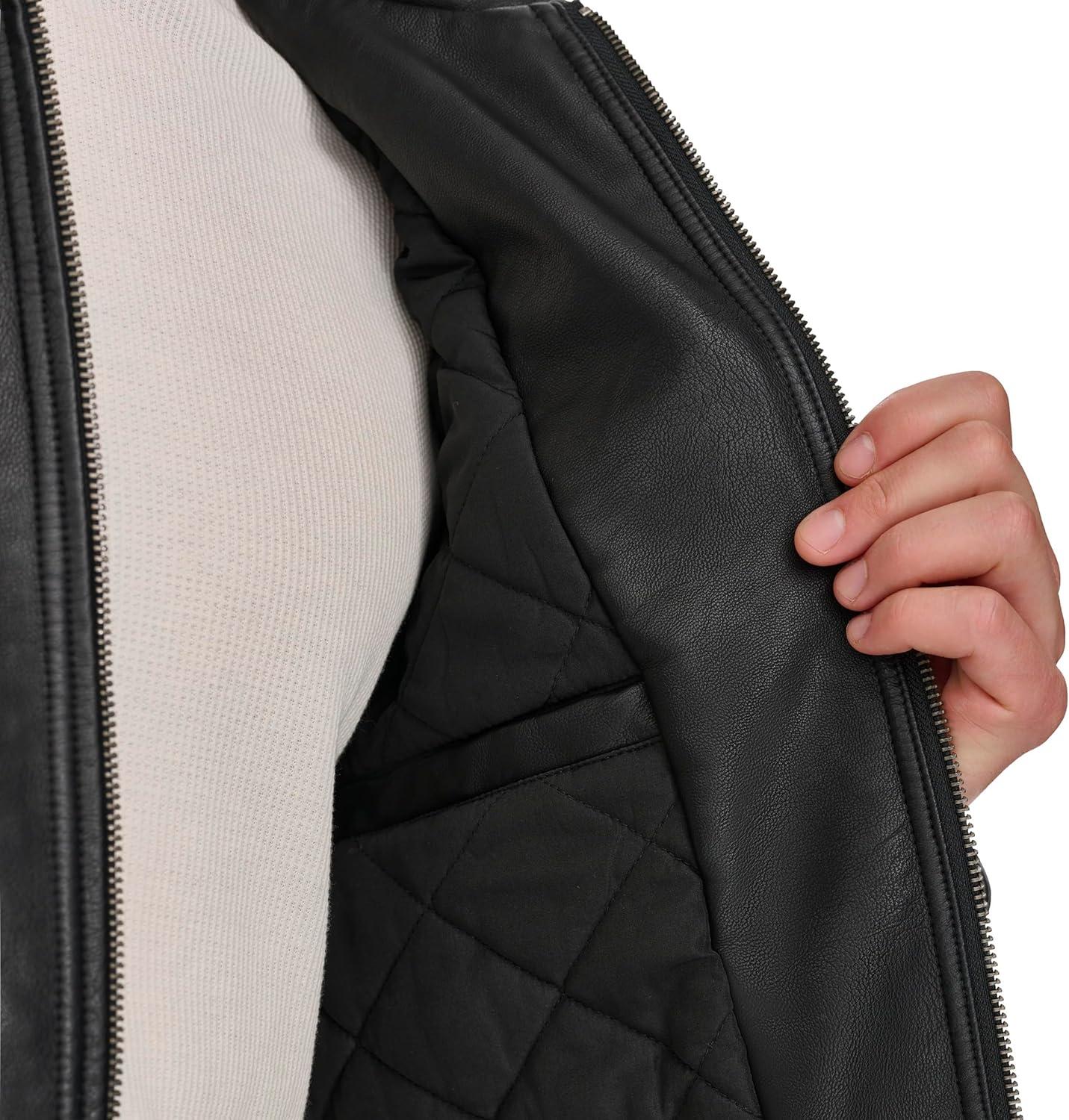 imageLevis mens 2chest Pocket Workwear ShacketBlack Faux Leather Filled