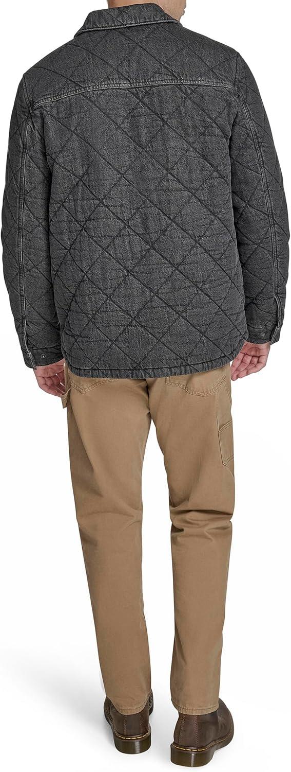 imageLevis mens 2chest Pocket Workwear ShacketBlack Wash Denim Diamond Quilt