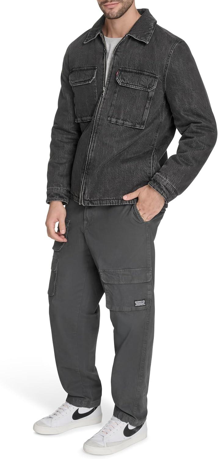 imageLevis mens 2chest Pocket Workwear ShacketBlack Wash Denim Filled