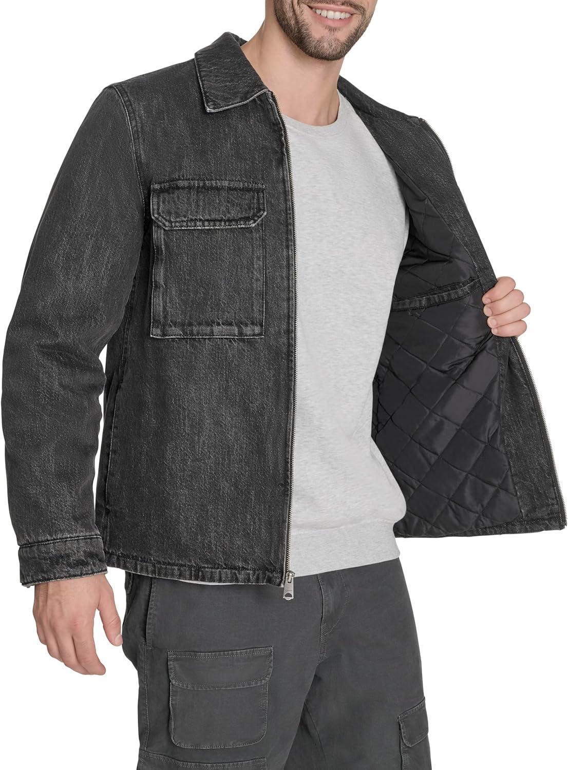 imageLevis mens 2chest Pocket Workwear ShacketBlack Wash Denim Filled