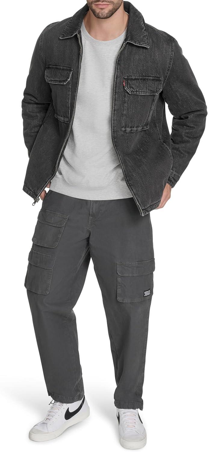 imageLevis mens 2chest Pocket Workwear ShacketBlack Wash Denim Filled