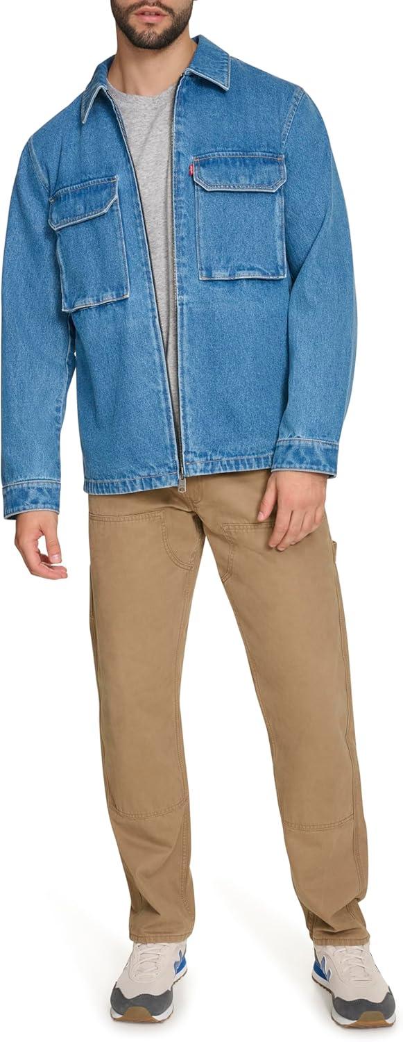 imageLevis mens 2chest Pocket Workwear ShacketMedium Wash Denim