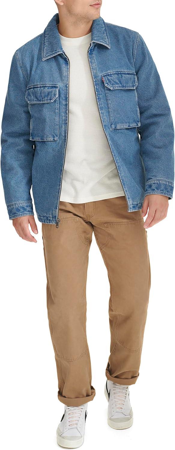 imageLevis mens 2chest Pocket Workwear ShacketMedium Wash Denim Filled