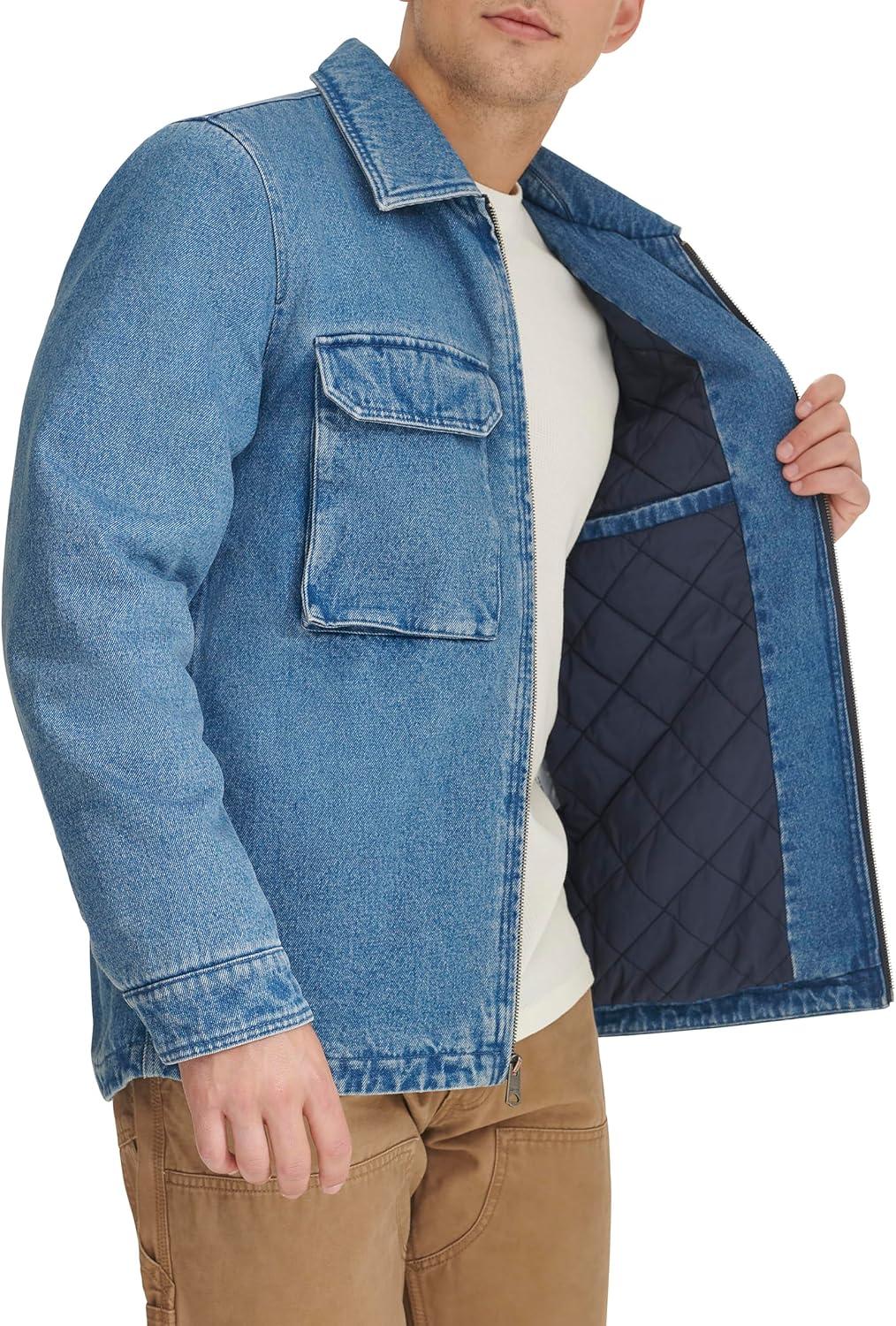 imageLevis mens 2chest Pocket Workwear ShacketMedium Wash Denim Filled