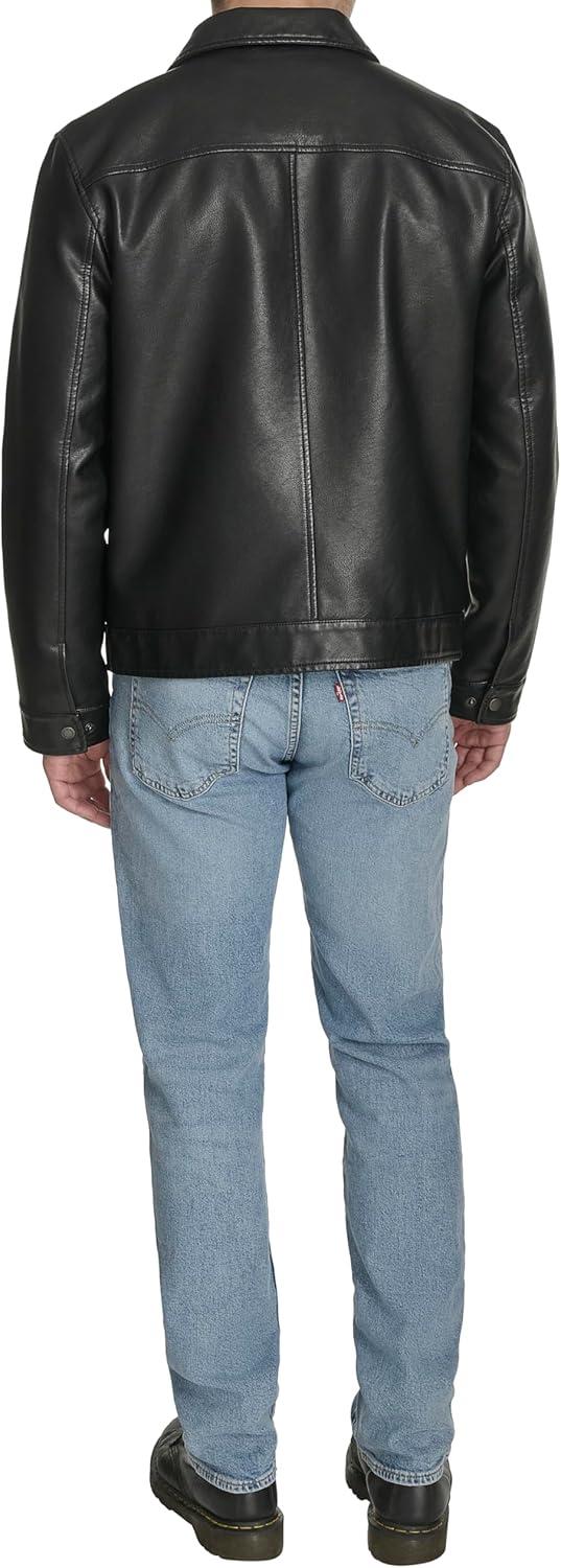 imageLevis mens Levis Mens Faux Leather Modern Trucker JacketBlack