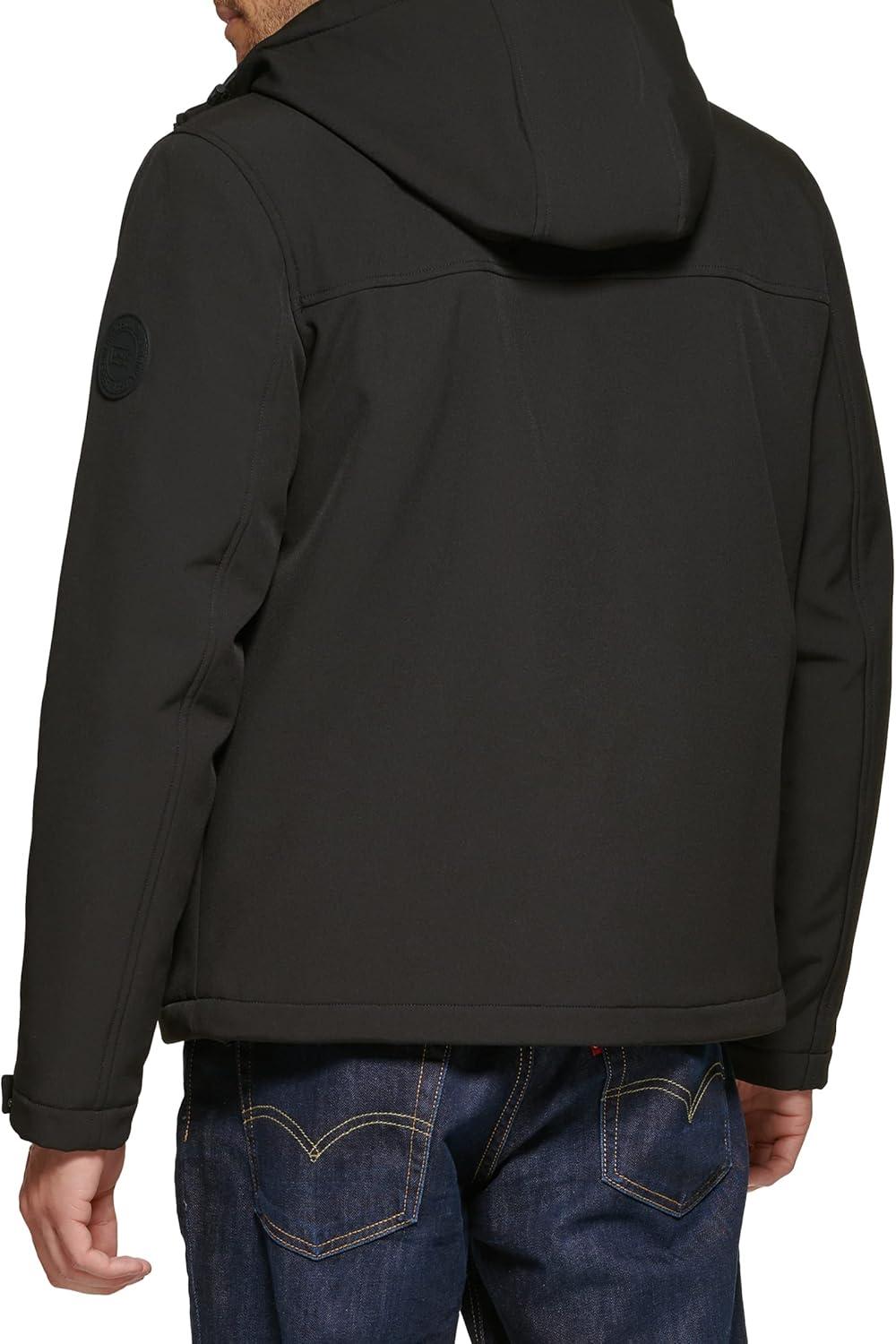 imageLevis mens Soft Shell Two Pocket Hooded Trucker JacketBlack