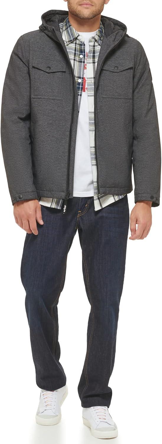 imageLevis mens Soft Shell Two Pocket Hooded Trucker JacketGraphite