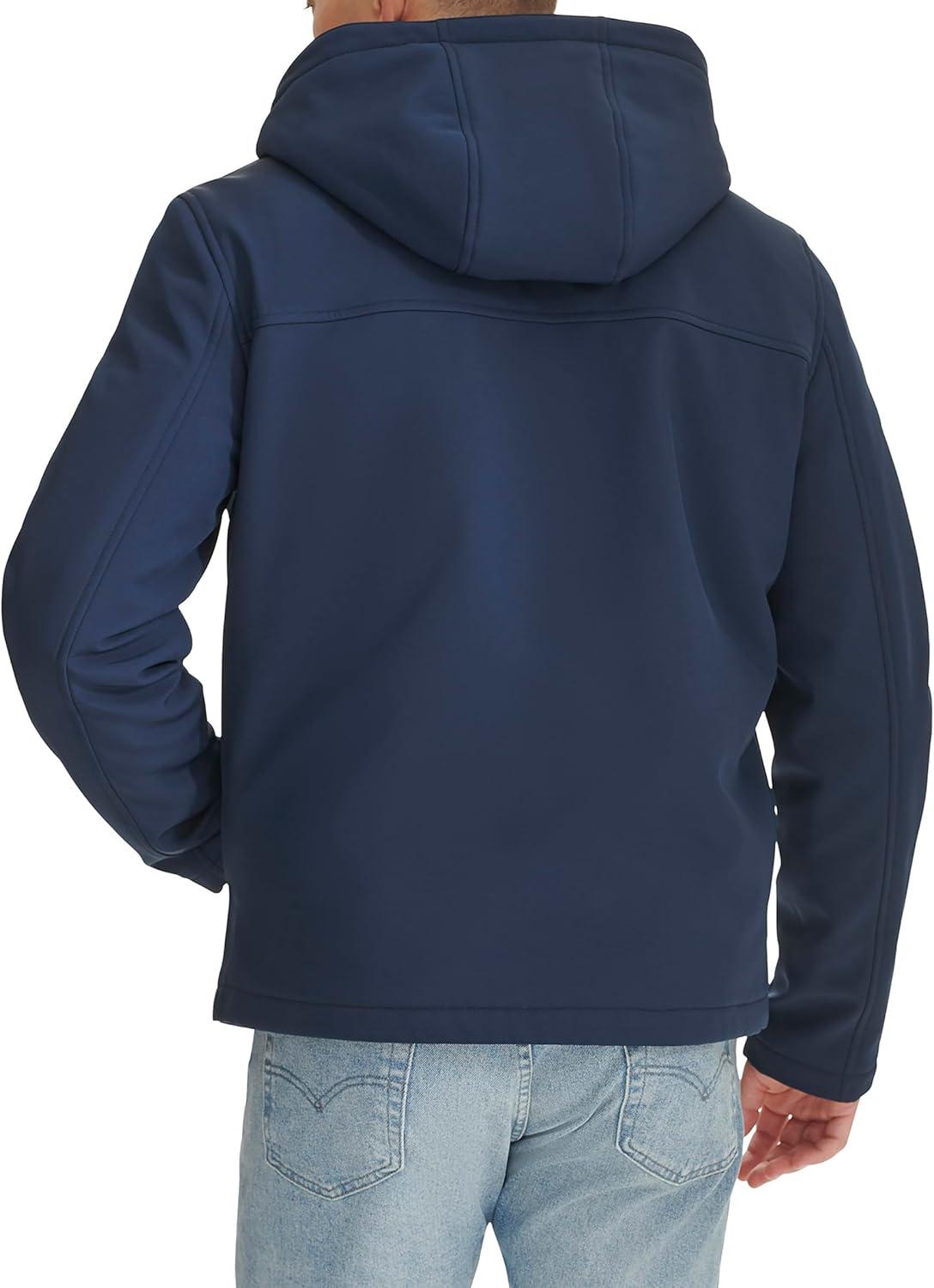 imageLevis mens Soft Shell Two Pocket Hooded Trucker JacketMidnight Sherpa