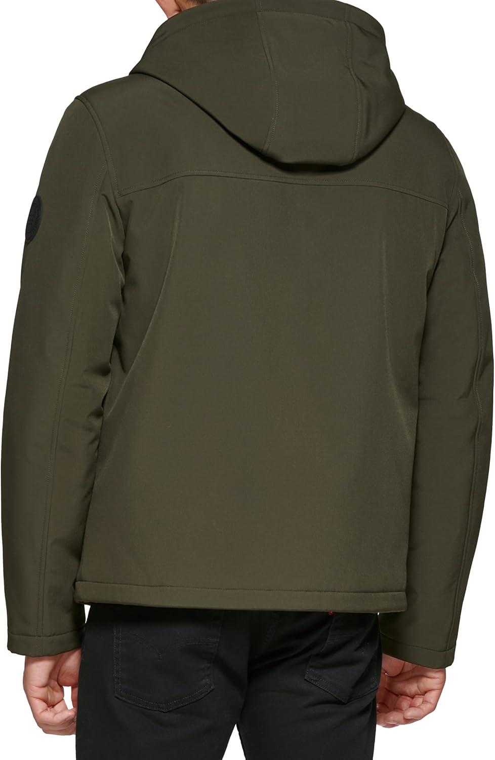 imageLevis mens Soft Shell Two Pocket Hooded Trucker JacketOlive