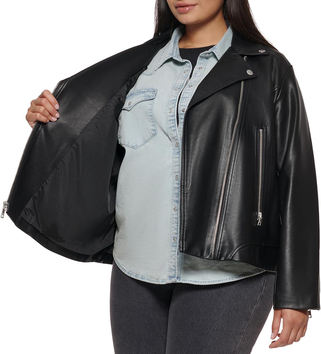 imageLevis womens Vegan Leather 538 Moto Jacket Regular ampamp Plus SizeBlack