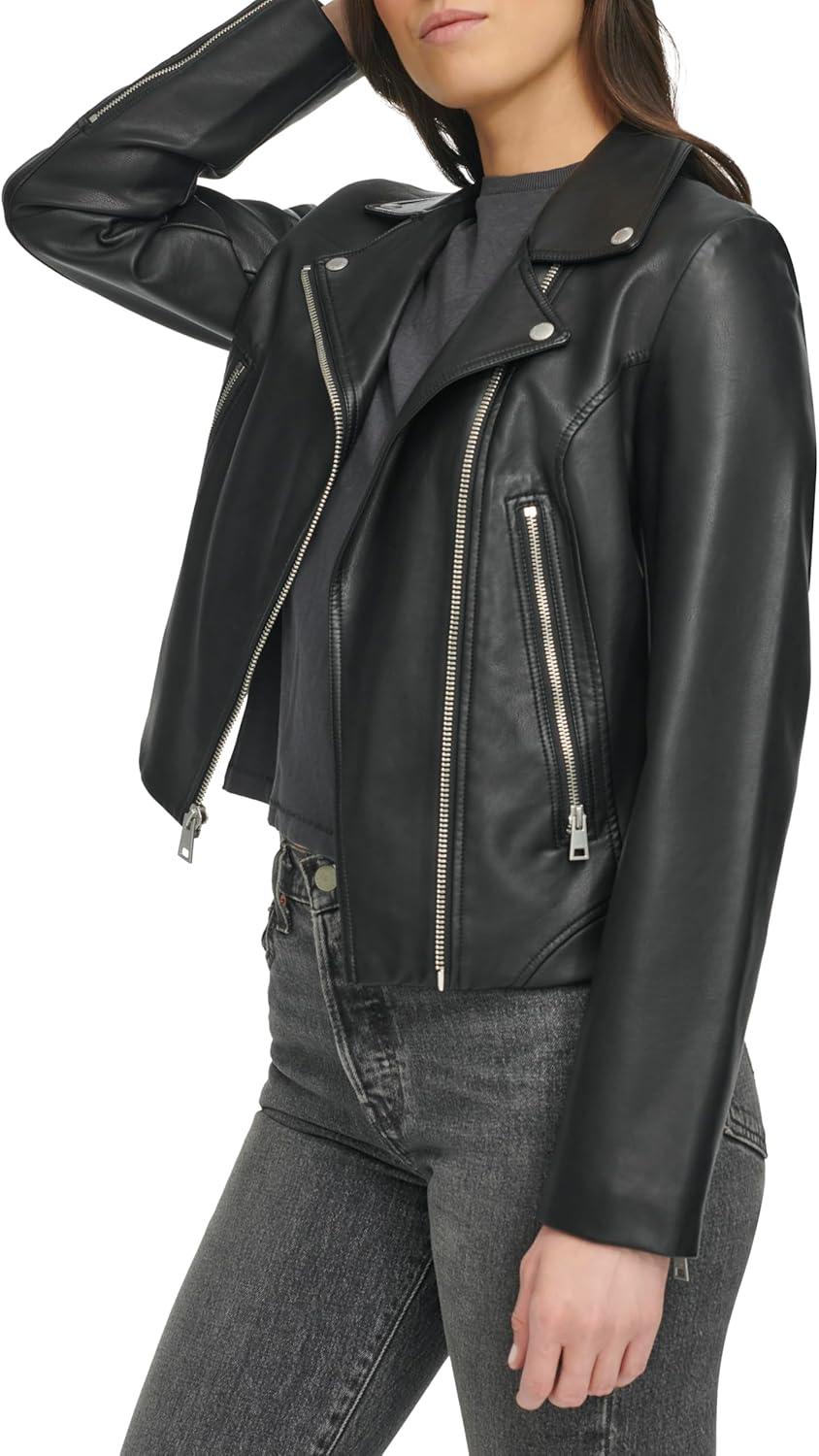 imageLevis womens Vegan Leather 538 Moto Jacket Regular ampamp Plus SizeBlack