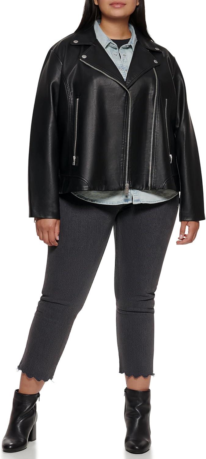 imageLevis womens Vegan Leather 538 Moto Jacket Regular ampamp Plus SizeBlack