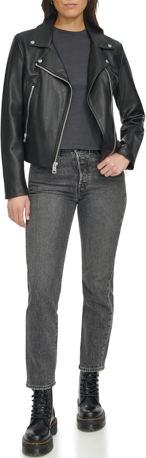 imageLevis womens Vegan Leather 538 Moto Jacket Regular ampamp Plus SizeBlack