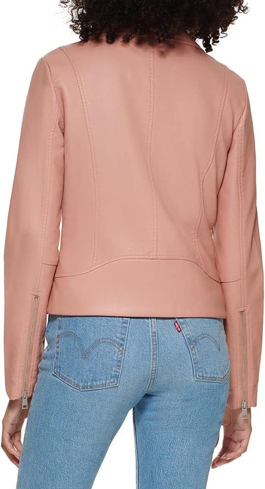 imageLevis womens Vegan Leather 538 Moto Jacket Regular ampamp Plus SizeCameo Pink
