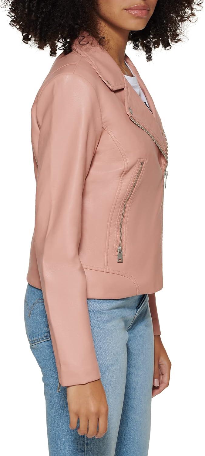 imageLevis womens Vegan Leather 538 Moto Jacket Regular ampamp Plus SizeCameo Pink