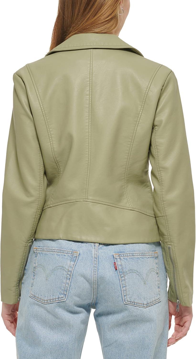 imageLevis womens Vegan Leather 538 Moto Jacket Regular ampamp Plus SizeGrnCha