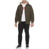 imageLevis Mens Workwear Cotton Canvas Hooded Bomber Jacket Regular ampamp Big ampamp Tall SizesOliveSherpa Lined