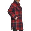 imageLevis Womens Wool Blend Sherpa Lined Long Shacket Standard ampamp Plus SizesNavyRed Plaid