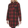 imageLevis Womens Wool Blend Sherpa Lined Long Shacket Standard ampamp Plus SizesRedBlack Plaid