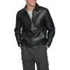 imageLevis mens Faux Leather Laydown Collar Racer JacketBlack Chest Zip