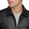 imageLevis mens Faux Leather Laydown Collar Racer JacketBlack Chest Zip