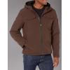 imageLevis mens Soft Shell Two Pocket Hooded Trucker JacketDark Brown Sherpa