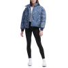 imageLevis womens Cinch Waist Puffer JacketBlue Bandana Print