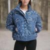 imageLevis womens Cinch Waist Puffer JacketBlue Bandana Print