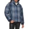 imageLevis womens Cinch Waist Puffer JacketBlue Ombre Wool Plaid