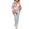 imageLevis womens Cinch Waist Puffer JacketCameo Pink Wool Plaid