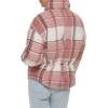 imageLevis womens Cinch Waist Puffer JacketCameo Pink Wool Plaid
