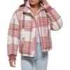 imageLevis womens Cinch Waist Puffer JacketCameo Pink Wool Plaid