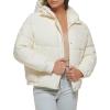 imageLevis womens Cinch Waist Puffer JacketCream With Hood