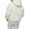imageLevis womens Cinch Waist Puffer JacketCream With Hood