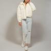 imageLevis womens Cinch Waist Puffer JacketCream With Hood