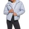 imageLevis womens Cinch Waist Puffer JacketLight Blue Faux Leather With Hood