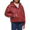 imageLevis womens Cinch Waist Puffer JacketRhubarb Faux Leather With Hood
