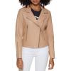imageLevis womens Vegan Leather 538 Moto Jacket Regular ampamp Plus SizeBiscotti