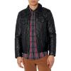 imageLevis Mens Faux Leather Classic Trucker JacketBlack Diamond Quilted