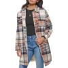 imageLevis Womens Wool Blend Sherpa Lined Long Shacket Standard ampamp Plus SizesRust Multi Plaid