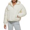 imageLevis womens Cinch Waist Puffer JacketCream With Hood