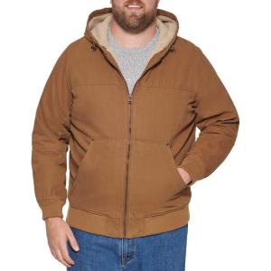 imageLevis Mens Workwear Cotton Canvas Hooded Bomber Jacket Regular ampamp Big ampamp Tall SizesBrown