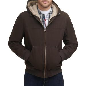 imageLevis Mens Workwear Cotton Canvas Hooded Bomber Jacket Regular ampamp Big ampamp Tall SizesDark Brown 2