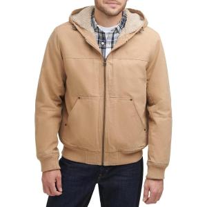 imageLevis Mens Workwear Cotton Canvas Hooded Bomber Jacket Regular ampamp Big ampamp Tall SizesLight Tan